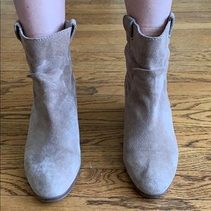 Tan suede booties